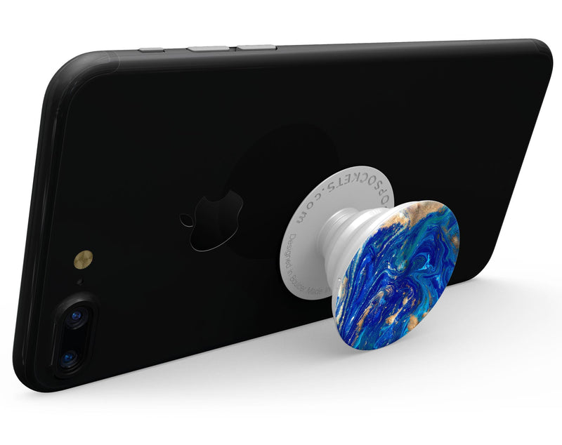 Vivid Blue Gold Acrylic - Skin Kit for PopSockets and other Smartphone Extendable Grips & Stands