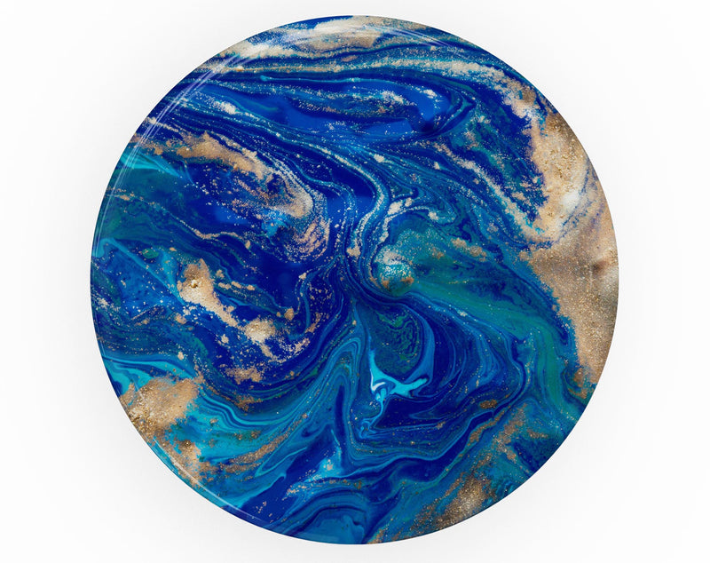Vivid Blue Gold Acrylic - Skin Kit for PopSockets and other Smartphone Extendable Grips & Stands