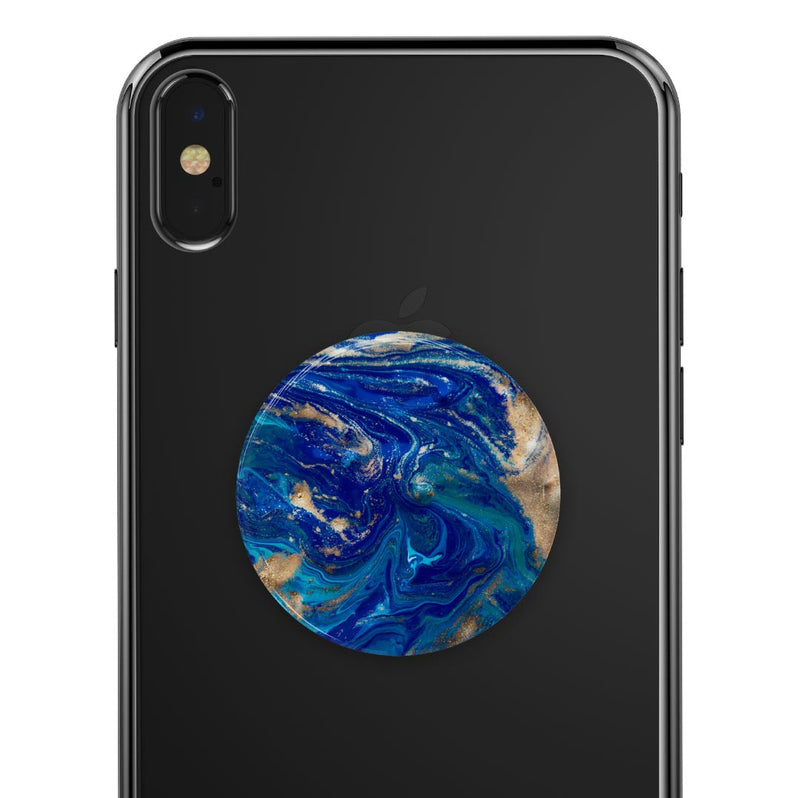 Vivid Blue Gold Acrylic - Skin Kit for PopSockets and other Smartphone Extendable Grips & Stands