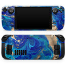 Vivid Blue Gold Acrylic // Vinyl Skin Wrap for Steam Deck OLED & Steam Deck (LCD) — Soft Matte or Ultra Gloss