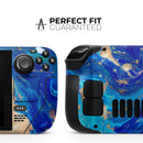 Vivid Blue Gold Acrylic // Vinyl Skin Wrap for Steam Deck OLED & Steam Deck (LCD) — Soft Matte or Ultra Gloss