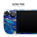 Vivid Blue Gold Acrylic // Vinyl Skin Wrap for Steam Deck OLED & Steam Deck (LCD) — Soft Matte or Ultra Gloss