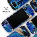Vivid Blue Gold Acrylic // Vinyl Skin Wrap for Steam Deck OLED & Steam Deck (LCD) — Soft Matte or Ultra Gloss