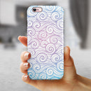 Vivid Blue Gradiant Swirl iPhone 6/6s or 6/6s Plus 2-Piece Hybrid INK-Fuzed Case