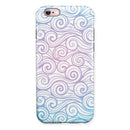Vivid Blue Gradiant Swirl iPhone 6/6s or 6/6s Plus 2-Piece Hybrid INK-Fuzed Case
