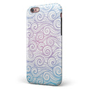 Vivid Blue Gradiant Swirl iPhone 6/6s or 6/6s Plus 2-Piece Hybrid INK-Fuzed Case