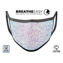 Vivid Blue Gradiant Swirl - Made in USA Mouth Cover Unisex Anti-Dust Cotton Blend Reusable & Washable Face Mask with Adjustable Sizing for Adult or Child