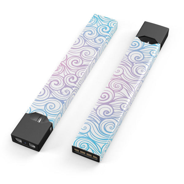 Vivid Blue Gradiant Swirl - Premium Decal Protective Skin-Wrap Sticker compatible with the Juul Labs vaping device