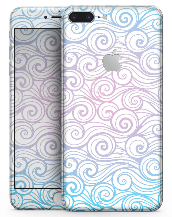 Vivid Blue Gradiant Swirl - Skin-kit for the iPhone 8 or 8 Plus