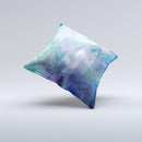 Vivid Blue Sagging Painted Surface ink-Fuzed Decorative Throw Pillow