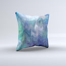 Vivid Blue Sagging Painted Surface ink-Fuzed Decorative Throw Pillow