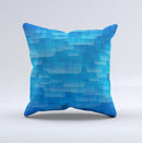 Vivid Blue Techno Lines ink-Fuzed Decorative Throw Pillow