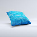 Vivid Blue Techno Lines ink-Fuzed Decorative Throw Pillow