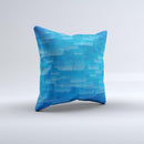 Vivid Blue Techno Lines ink-Fuzed Decorative Throw Pillow
