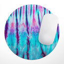 Vivid Blue Washed Tie Dye V1// WaterProof Rubber Foam Backed Anti-Slip Mouse Pad for Home Work Office or Gaming Computer Desk