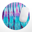 Vivid Blue Washed Tie Dye V1// WaterProof Rubber Foam Backed Anti-Slip Mouse Pad for Home Work Office or Gaming Computer Desk