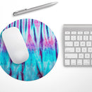 Vivid Blue Washed Tie Dye V1// WaterProof Rubber Foam Backed Anti-Slip Mouse Pad for Home Work Office or Gaming Computer Desk