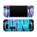 Vivid Blue Washed Tie Dye V1 // Full Body Skin Decal Wrap Kit for the Steam Deck handheld gaming computer