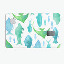 Vivid Blue Watercolor Sea Creatures - Premium Protective Decal Skin-Kit for the Apple Credit Card