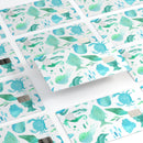 Vivid Blue Watercolor Sea Creatures V2 - Premium Protective Decal Skin-Kit for the Apple Credit Card