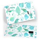 Vivid Blue Watercolor Sea Creatures V2 - Premium Protective Decal Skin-Kit for the Apple Credit Card