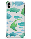 Vivid Blue Watercolor Sea Creatures - iPhone X Clipit Case