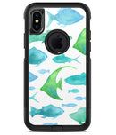Vivid Blue Watercolor Sea Creatures - iPhone X OtterBox Case & Skin Kits