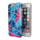 Vivid Blue and Pink Sharp Shapes iPhone 6/6s or 6/6s Plus 2-Piece Hybrid INK-Fuzed Case