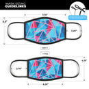 Vivid Blue and Pink Sharp Shapes - Made in USA Mouth Cover Unisex Anti-Dust Cotton Blend Reusable & Washable Face Mask with Adjustable Sizing for Adult or Child