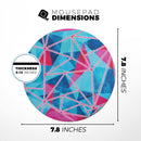 Vivid Blue and Pink Sharp Shapes// WaterProof Rubber Foam Backed Anti-Slip Mouse Pad for Home Work Office or Gaming Computer Desk