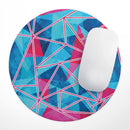 Vivid Blue and Pink Sharp Shapes// WaterProof Rubber Foam Backed Anti-Slip Mouse Pad for Home Work Office or Gaming Computer Desk
