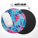 Vivid Blue and Pink Sharp Shapes// WaterProof Rubber Foam Backed Anti-Slip Mouse Pad for Home Work Office or Gaming Computer Desk