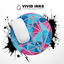Vivid Blue and Pink Sharp Shapes// WaterProof Rubber Foam Backed Anti-Slip Mouse Pad for Home Work Office or Gaming Computer Desk
