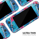 Vivid Blue and Pink Sharp Shapes // Skin Decal Wrap Kit for Nintendo Switch Console & Dock, Joy-Cons, Pro Controller, Lite, 3DS XL, 2DS XL, DSi, or Wii - Vinyl Skin Wrap for Nintendo Switch 2, OLED, Lite, Pro Controller, Wii & Classic Handhelds