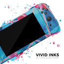 Vivid Blue and Pink Sharp Shapes // Skin Decal Wrap Kit for Nintendo Switch Console & Dock, Joy-Cons, Pro Controller, Lite, 3DS XL, 2DS XL, DSi, or Wii - Vinyl Skin Wrap for Nintendo Switch 2, OLED, Lite, Pro Controller, Wii & Classic Handhelds