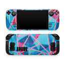 Vivid Blue and Pink Sharp Shapes // Full Body Skin Decal Wrap Kit for the Steam Deck handheld gaming computer