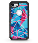 Vivid Blue and Pink Sharp Shapes - iPhone 7 or 8 OtterBox Case & Skin Kits