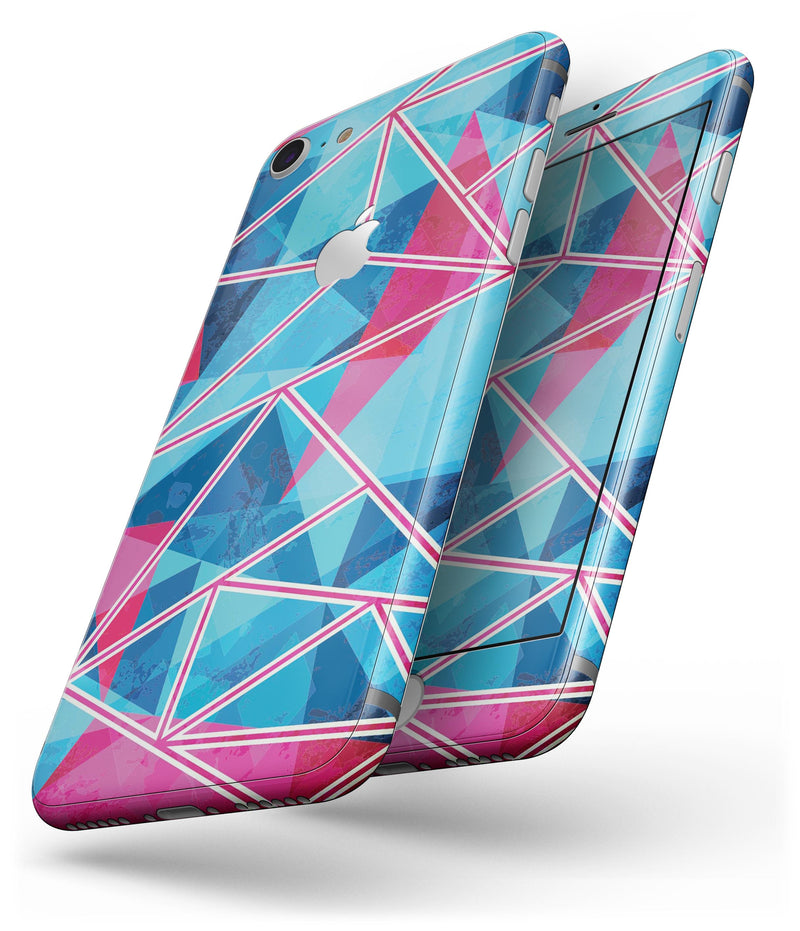 Vivid Blue and Pink Sharp Shapes - Skin-kit for the iPhone 8 or 8 Plus