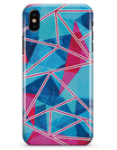 Vivid Blue and Pink Sharp Shapes - iPhone X Clipit Case