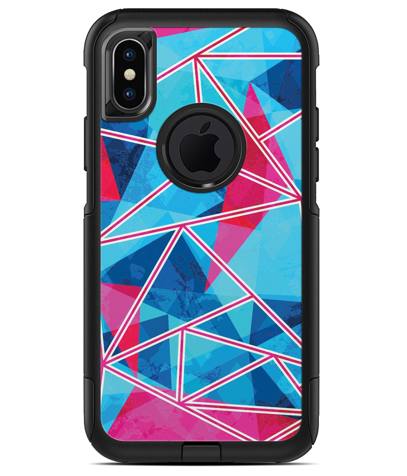Vivid Blue and Pink Sharp Shapes - iPhone X OtterBox Case & Skin Kits