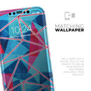 Vivid Blue and Pink Sharp Shapes - Protective Skin Wrap & Decal – Compatible with iPhone SE to iPhone 17 Pro Max (All Models)