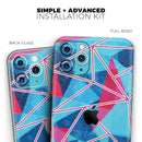 Vivid Blue and Pink Sharp Shapes - Protective Skin Wrap & Decal – Compatible with iPhone SE to iPhone 17 Pro Max (All Models)