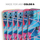 Vivid Blue and Pink Sharp Shapes - Protective Skin Wrap & Decal – Compatible with iPhone SE to iPhone 17 Pro Max (All Models)