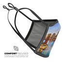 Vivid Brooklyn Bridge - Made in USA Mouth Cover Unisex Anti-Dust Cotton Blend Reusable & Washable Face Mask with Adjustable Sizing for Adult or Child