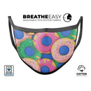 Vivid Cartoon Doughnuts - Made in USA Mouth Cover Unisex Anti-Dust Cotton Blend Reusable & Washable Face Mask with Adjustable Sizing for Adult or Child
