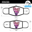 Vivid Colorful Chevron Water Heart - Made in USA Mouth Cover Unisex Anti-Dust Cotton Blend Reusable & Washable Face Mask with Adjustable Sizing for Adult or Child