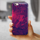 Vivid Fuchsia Geometric Triangles iPhone 6/6s or 6/6s Plus 2-Piece Hybrid INK-Fuzed Case