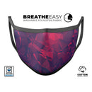 Vivid Fuchsia Geometric Triangles - Made in USA Mouth Cover Unisex Anti-Dust Cotton Blend Reusable & Washable Face Mask with Adjustable Sizing for Adult or Child