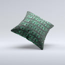Vivid Green Crocodile Skin ink-Fuzed Decorative Throw Pillow