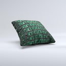 Vivid Green Crocodile Skin ink-Fuzed Decorative Throw Pillow